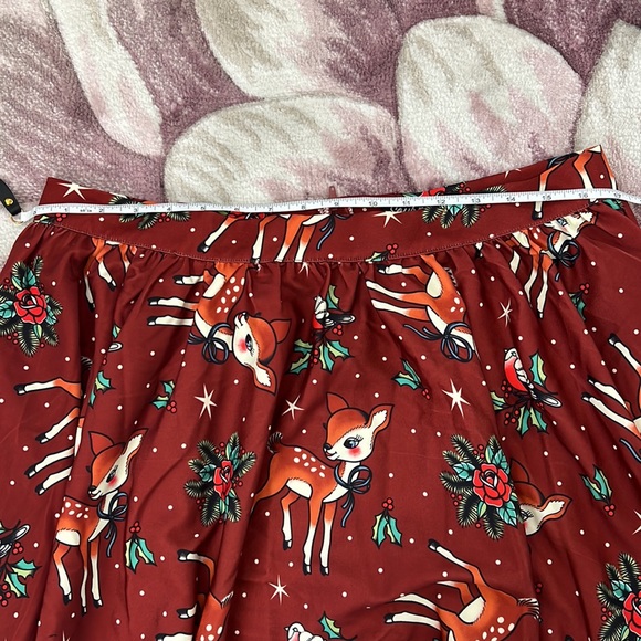 Sourpuss Deer Me Reindeer Christmas Holiday Skirt - Picture 9 of 12